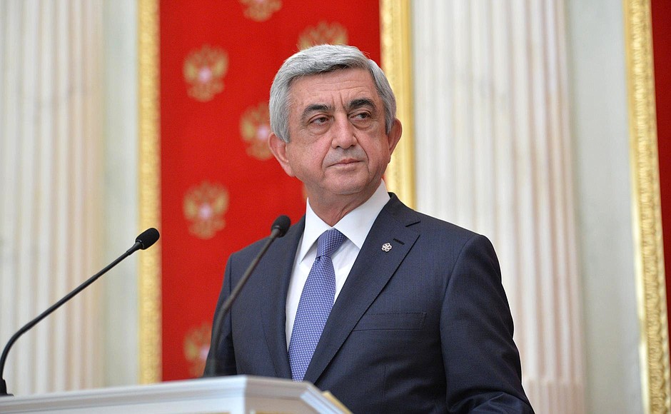 President of Armenia Serzh Sargsyan at the joint news conference.