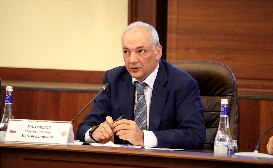 Deputy Chief of Staff of the Presidential Executive Office Magomedsalam Magomedov during a seminar-conference on implementing the State Ethnic Policy Strategy in Siberian Federal District regions.