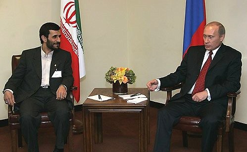 Talks with President of Iran Mahmoud Ahmadinejad.