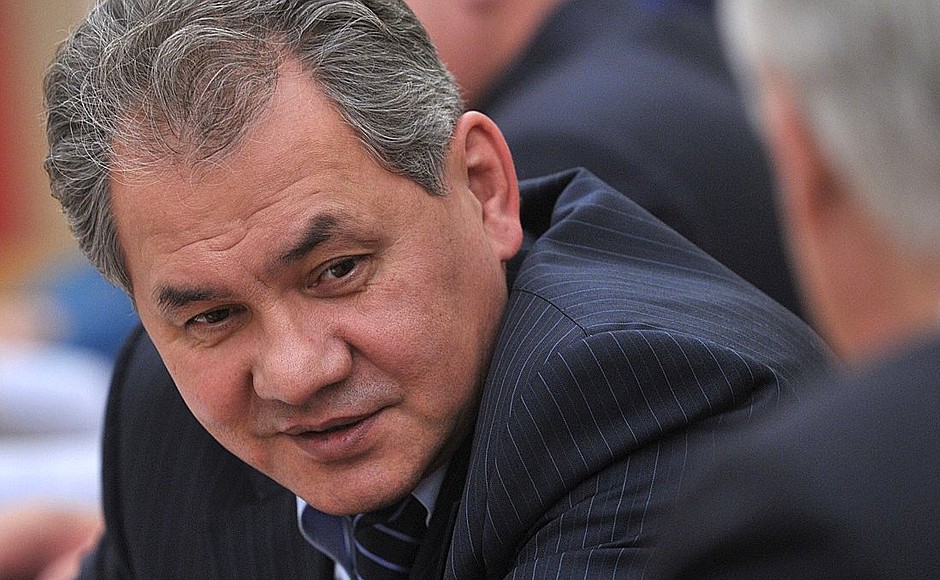Defence Minister Sergei Shoigu at meeting with permanent members of the Security Council.
