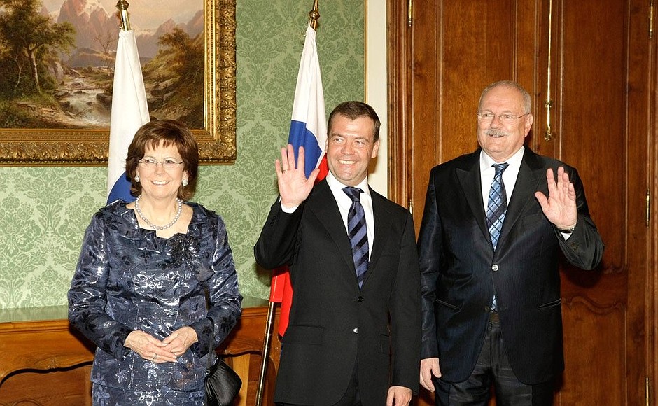 With President of Slovakia Ivan Gasparovic and his wife Silvia.