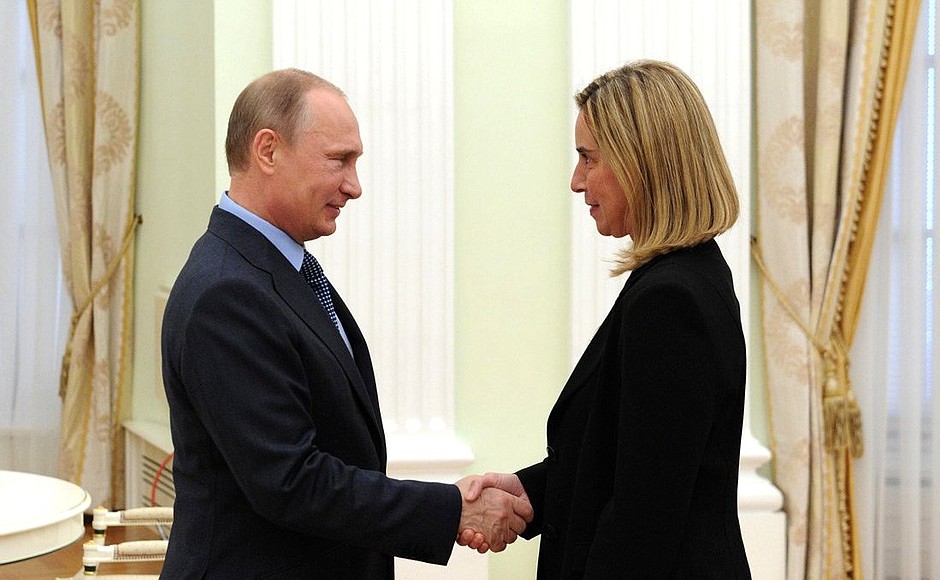 With Italian Foreign Minister Federica Mogherini.