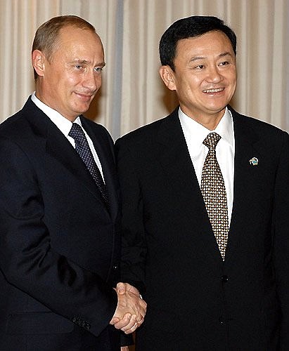 President Putin with Thai Prime Minister Thaksin Shinawatra.