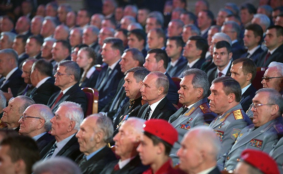 At the gala event to mark the centenary of the Main Directorate of the General Staff of the Armed Forces of Russia.