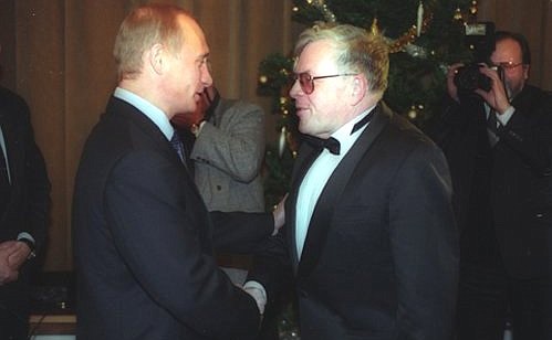 PETERSBURG. President Putin with composer Andrei Petrov.