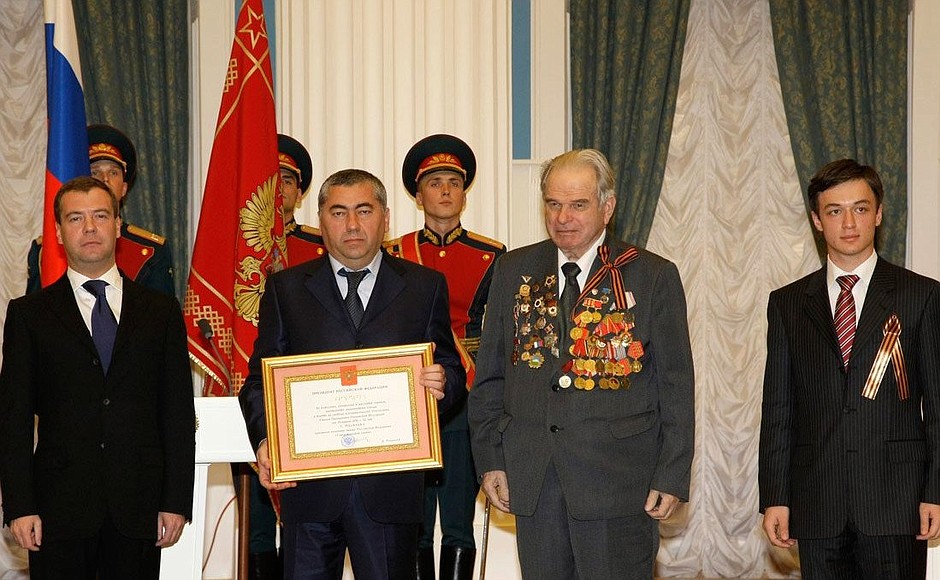 Ceremony Conferring Honorary Title of City of Military Glory to Mayors of Nalchik.