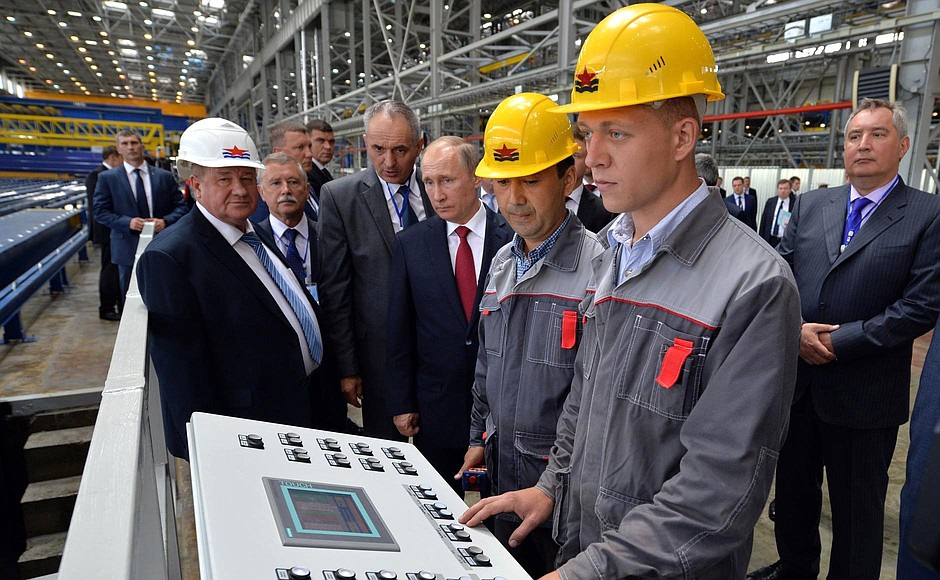During the visit to the Zvezda shipyard.