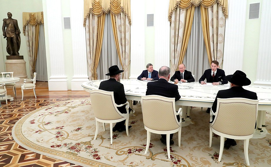 На встрече с президентом Всемирного еврейского конгресса Рональдом Лаудером.