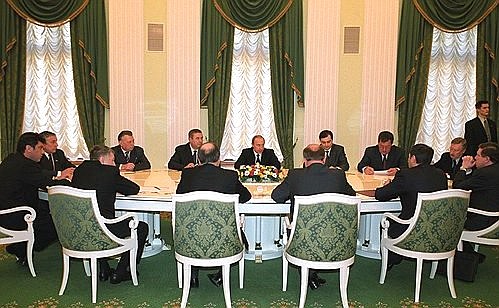 President Putin meeting with the heads of State Duma factions and groups.