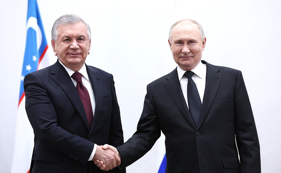 With President of Uzbekistan Shavkat Mirziyoyev.