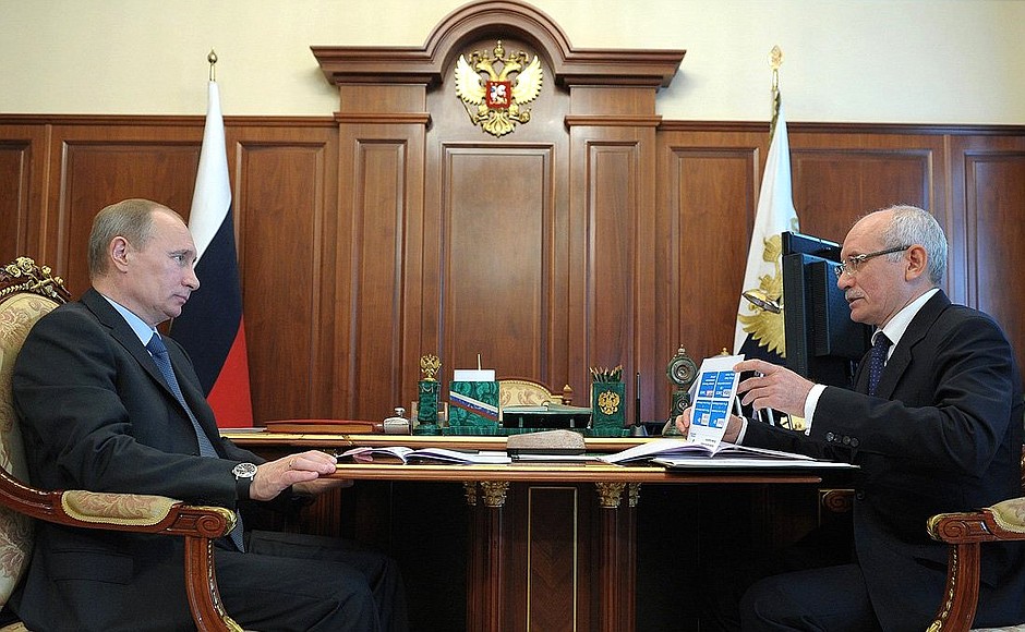 С Президентом Республики Башкортостан Рустэмом Хамитовым.