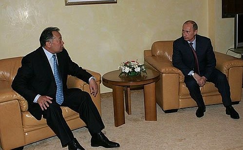 With Kyrgyzstan President Kurmanbek Bakiev.