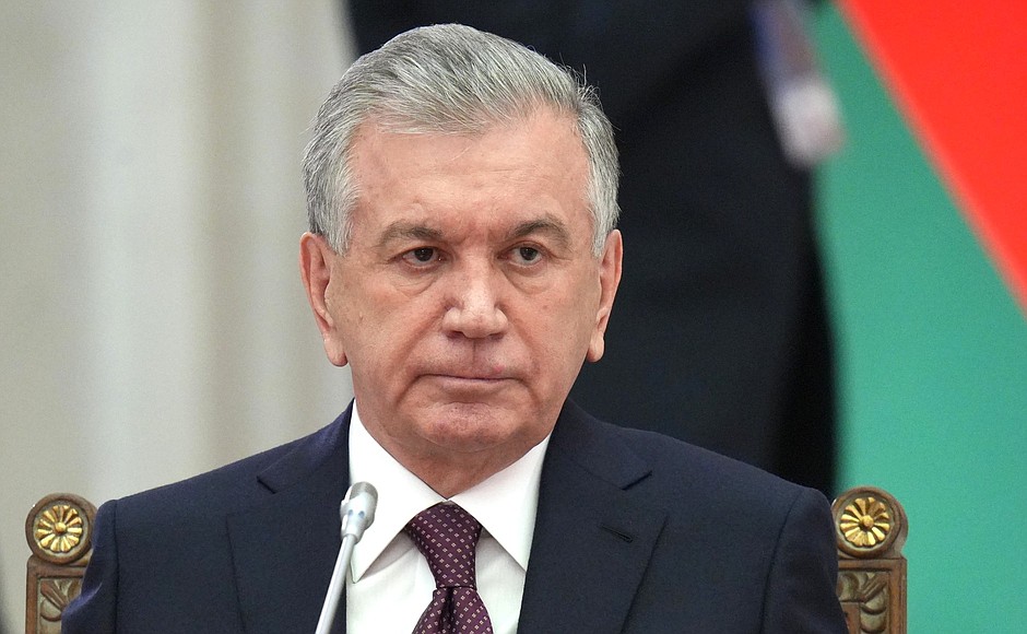 President of the Republic of Uzbekistan Shavkat Mirziyoyev during the informal meeting of the CIS heads of state.