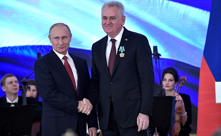 Order of Friendship was awarded to Tomislav Nikolic, President of the Republic of Serbia (from May 31, 2012 to May 31, 2017), Chairman of the National Council for Coordination of Cooperation with the Russian Federation and the People’s Republic of China.