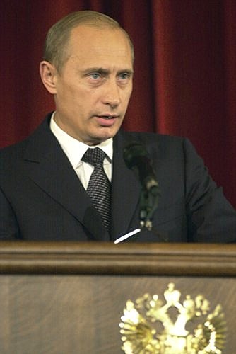 President Putin addressing an enlarged conference of heads of Russian diplomatic missions abroad.