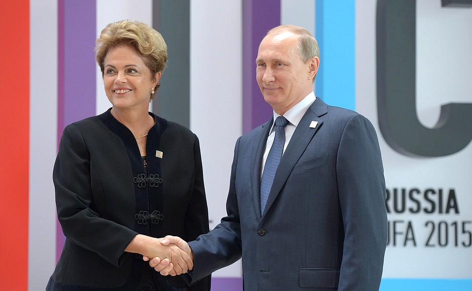 Before the BRICS summit. With President of Brazil Dilma Rousseff.