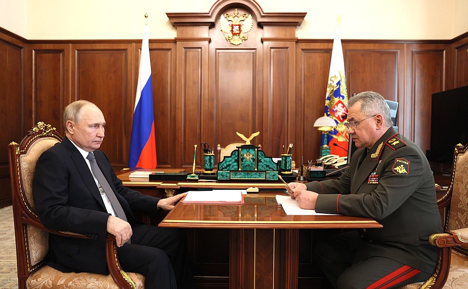 С Министром обороны Сергеем Шойгу.