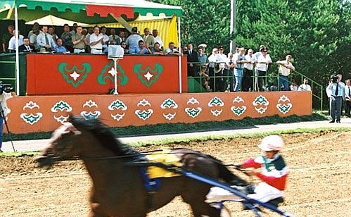 Sabantui, a Tatar festival. A horse race.