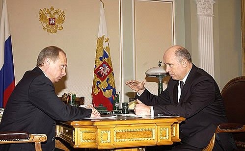 Рабочая встреча с главой Республики Мордовия Николаем Меркушкиным.