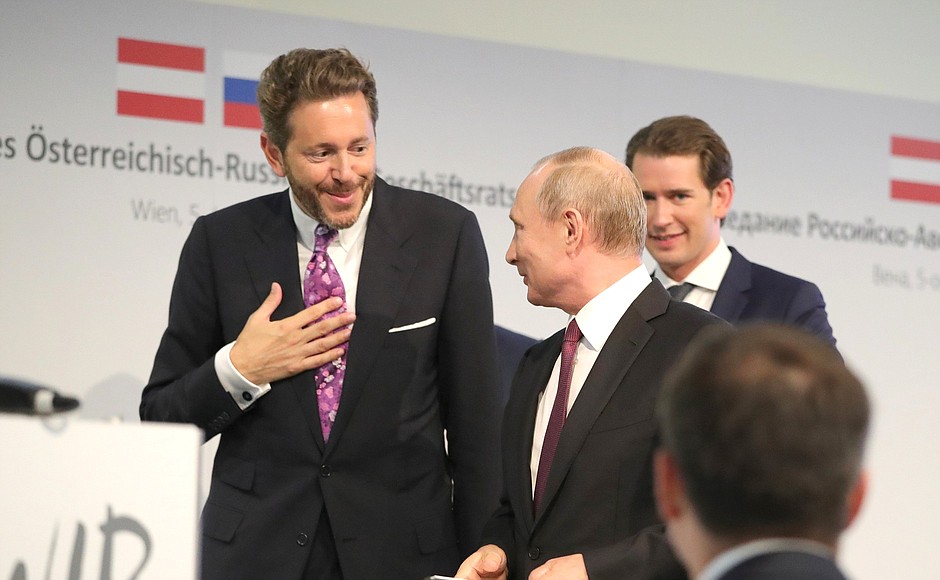 At the meeting with Russian and Austrian business leaders.