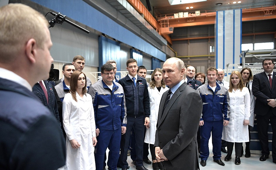During a visit to the Energomash Research and Production Association. Vladimir Putin answered questions from company employees.