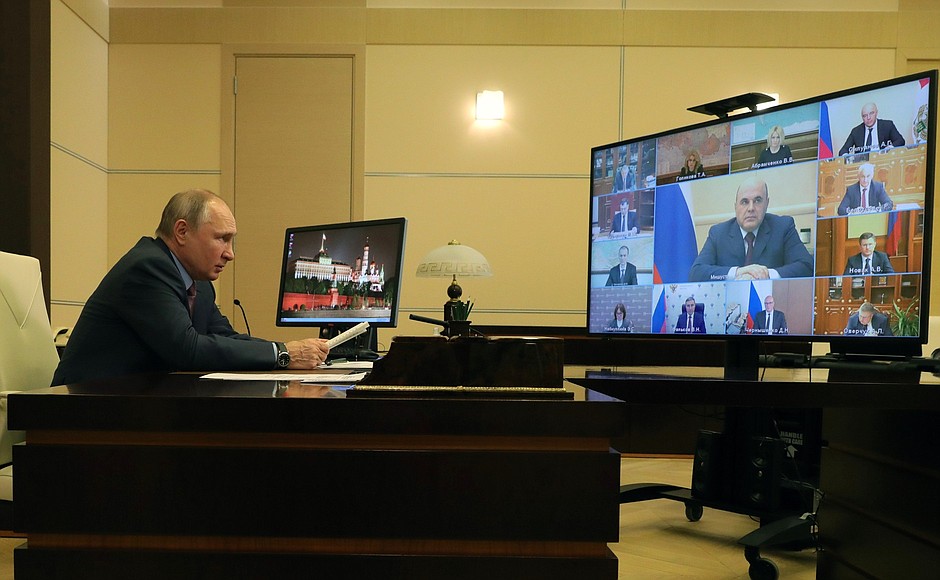 During the meeting with Government members (via videoconference).
