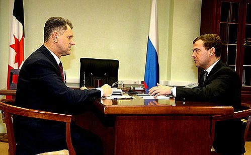 С Президентом Удмуртской Республики Александром Волковым.