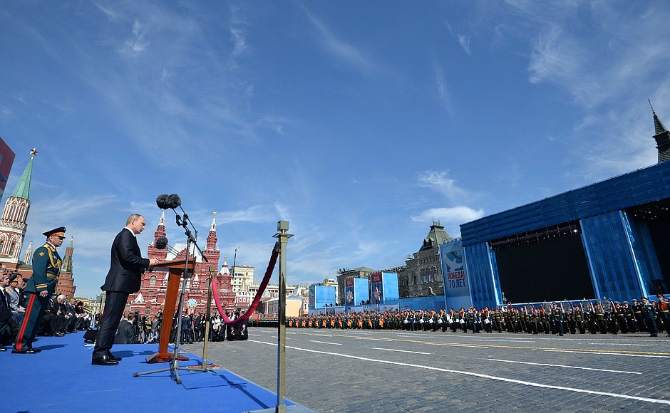 Выступление Президента России на параде, посвящённом 70-летию Победы в Великой Отечественной войне.