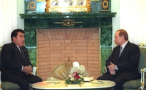 With Turkmenistan President Saparmurat Niyazov.