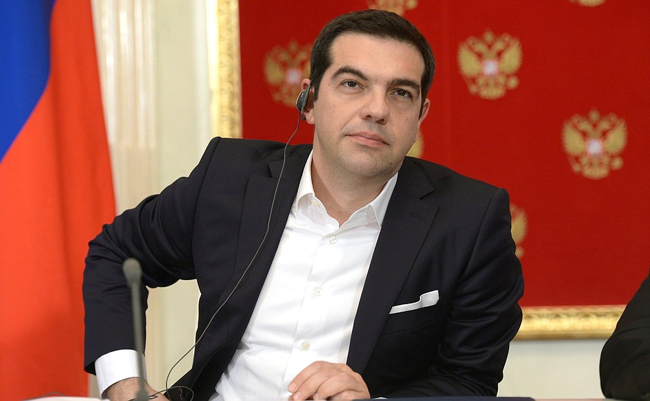Премьер-министр Греции Алексис Ципрас на пресс-конференции по итогам российско-греческих переговоров.