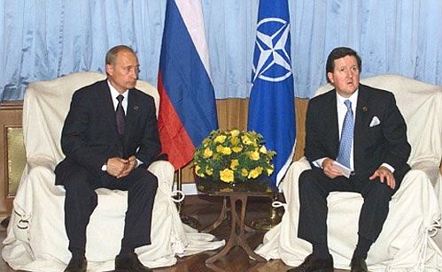 President Putin with NATO Secretary General George Robertson.