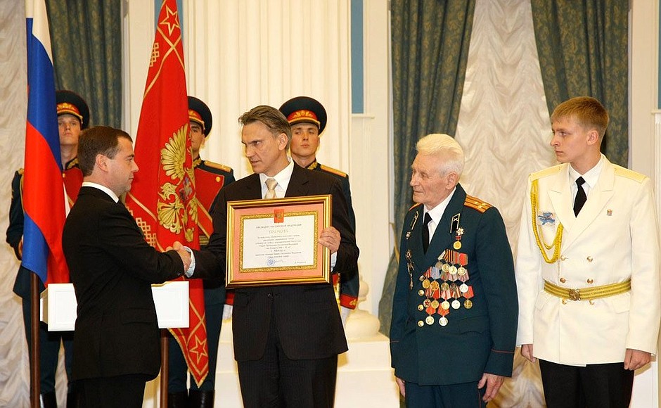 Ceremony Conferring Honorary Title of City of Military Glory to Mayors of Vyborg.