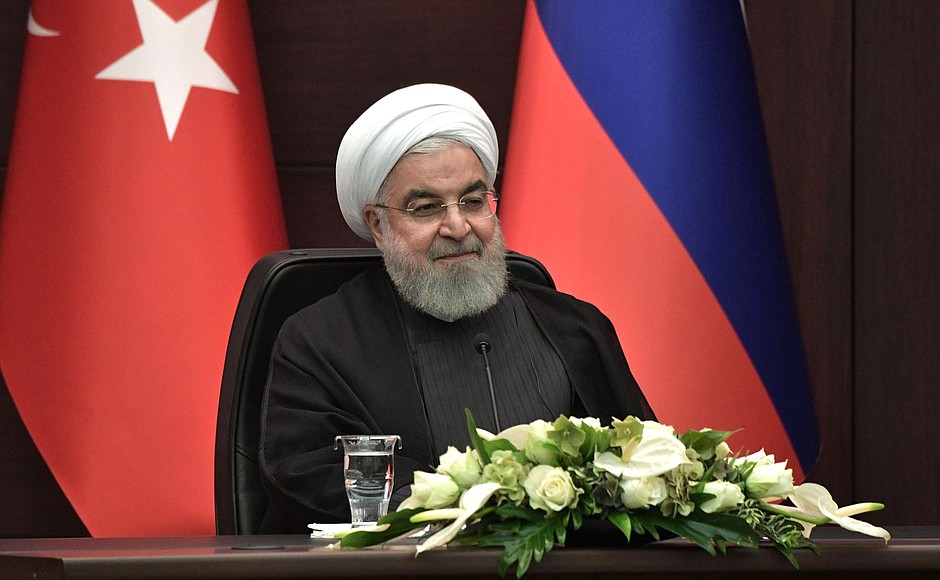 Following the talks, the leaders of the guarantor states of the Astana process on the settlement in Syria made press statements. President of Iran Hassan Rouhani.