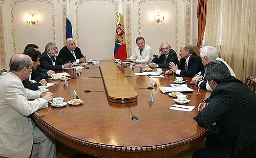 The meeting with directors of drama theatres and theatrical educational institutions who have received grants from the President of Russia.