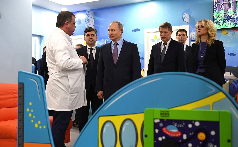 During a visit to a children’s polyclinic No. 6 in Ivanovo.
