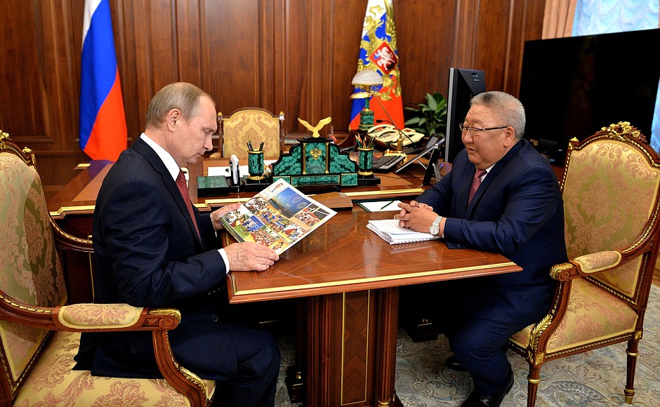 With Head of the Republic of Sakha (Yakutia) Yegor Borisov.