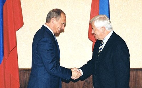 President Putin with Slovenian President Milan Kucan.