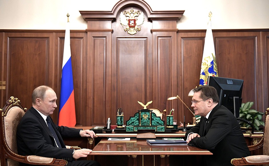 With Director General of State Atomic Energy Corporation Rosatom Alexei Likhachev.