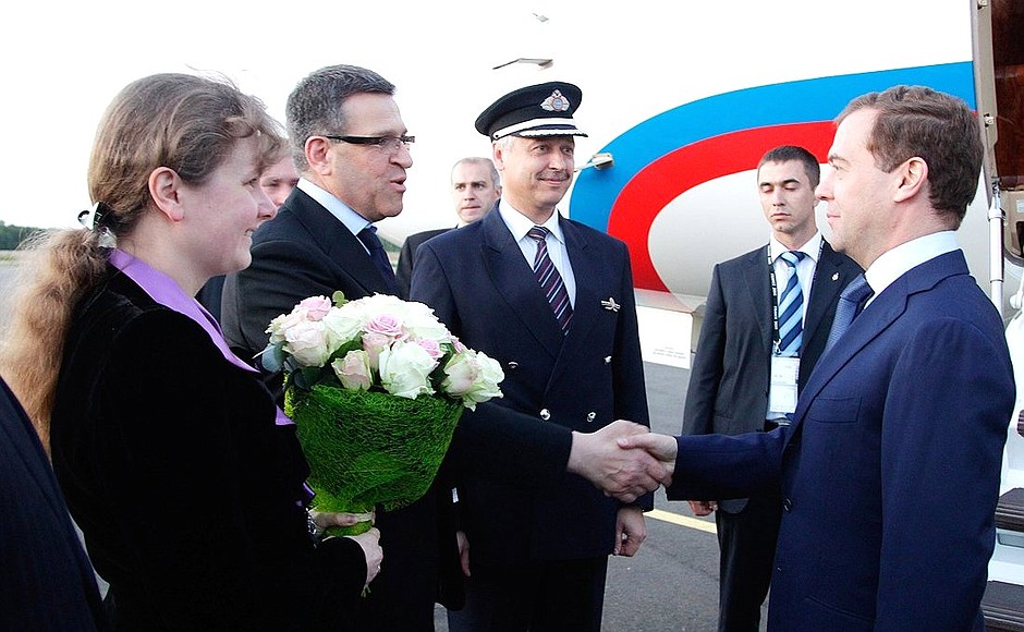 Dmitry Medvedev arrived in Deauville to take part in the G8 summit.