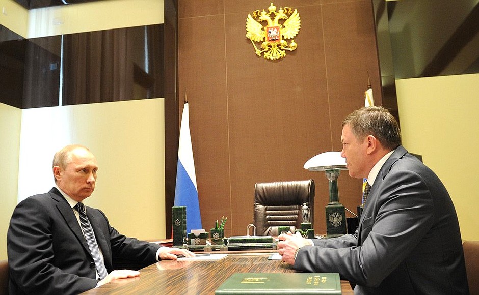 С губернатором Вологодской области Олегом Кувшинниковым.