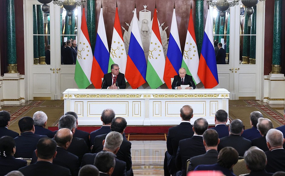 Совместные заявления для прессы по итогам российско-таджикистанских переговоров.