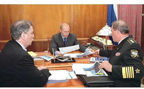 Встреча с заместителем Председателя Правительства Ильей Клебановым и Главнокомандующим ВМФ Владимиром Куроедовым.