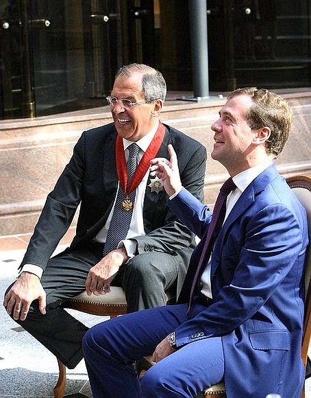 With Foreign Minister Sergei Lavrov.
