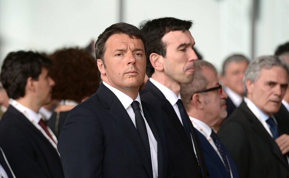Italian Prime Minister Matteo Renzi at the opening ceremony of National Day of Russia at Expo 2015.