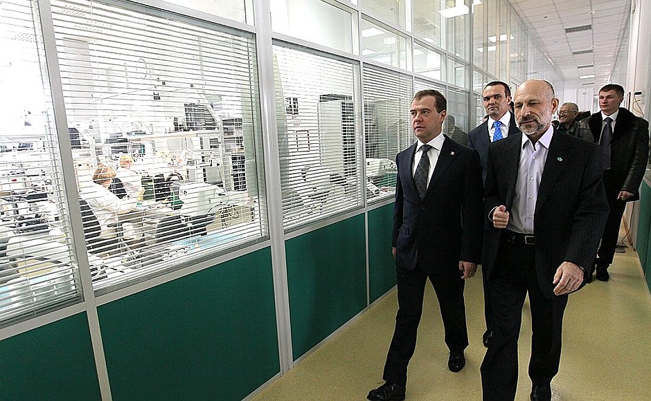 During a visit to EKRA Research and Production Enterprise. With General Director Oleg Sayevich.