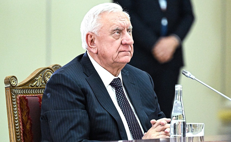 Chairman of the Board of the Eurasian Economic Commission Mikhail Myasnikovich at the meeting of the Supreme Eurasian Economic Council.