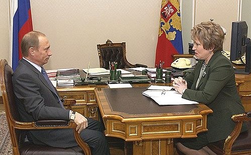 Рабочая встреча с губернатором Санкт-Петербурга Валентиной Матвиенко.