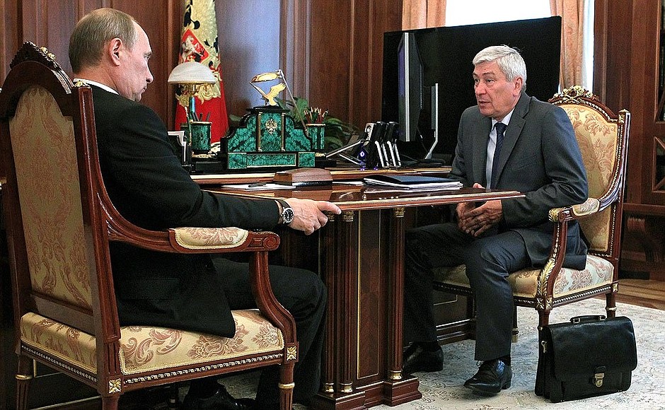 With head of the Federal Service for Financial Monitoring Yury Chikhanchin.