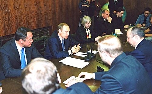 President Putin meeting with the editorial staff of the newspaper Izvestia.