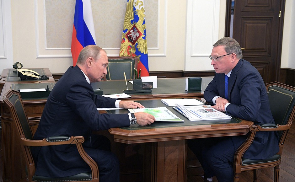 With Acting Governor of the Omsk Region Alexander Burkov.